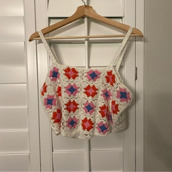 Altar'd State Tops - Altar'd State Women’s XL Crochet Crop Top NWOT, Multicolor festival style